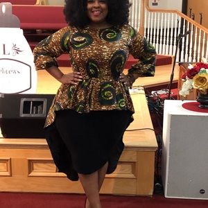 High Low Peplum African Top